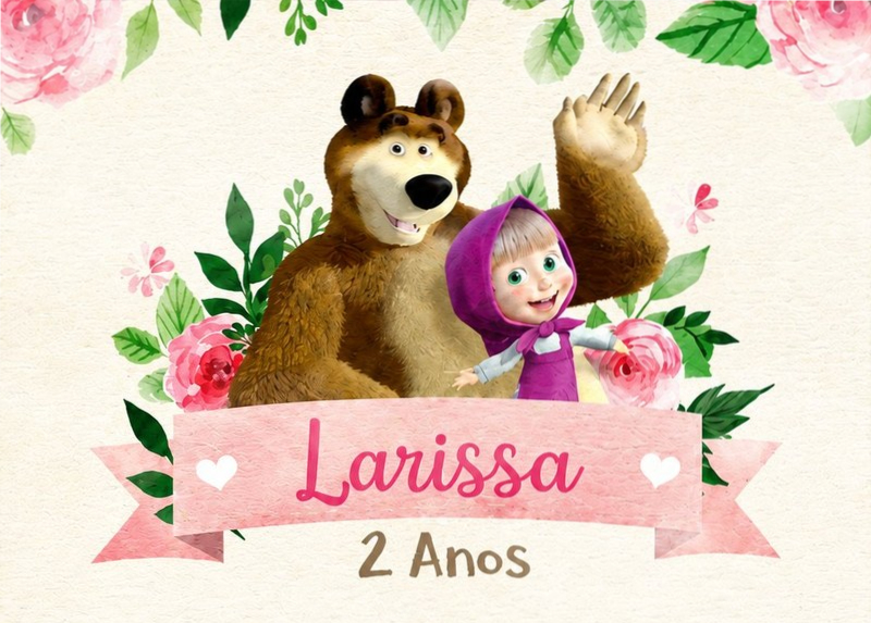 Convite Larissa – Masha e o Urso